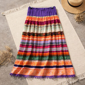 0161 NWT Colorful Stylish Chaudry Skirt. Bright colors. Size Medium